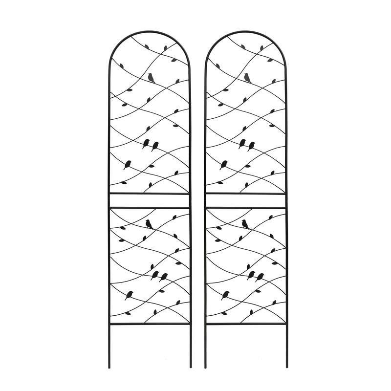4 Pack Metal Garden Trellis Rustproof Trellis for Climbing Plants Outdoor Flower Support Black