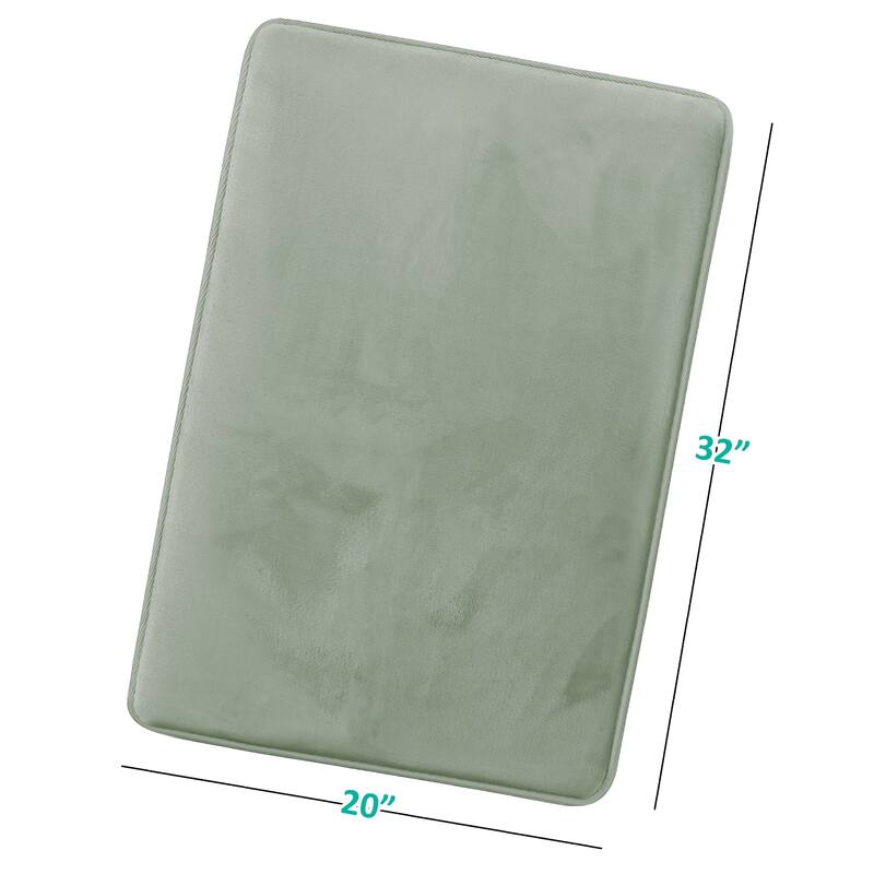 Clara Clark Ultra Soft Plush Bathroom Rug - Non-Slip, Velvet, Memory Foam Bath Mat - Set of 2