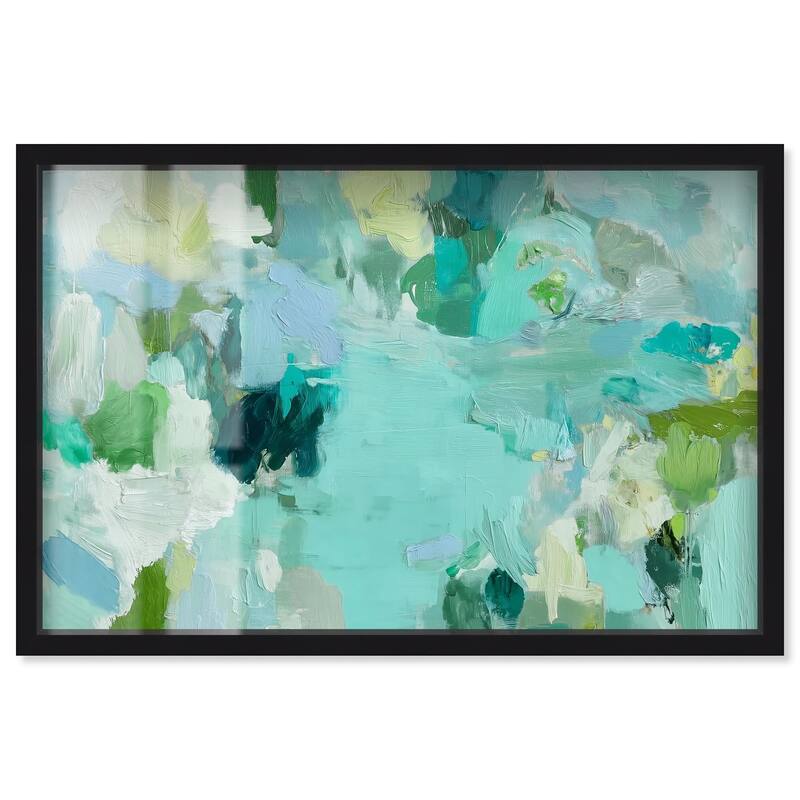 Alista Green Blues Shadowbox by Art Remedy - Black - 30" x 20"