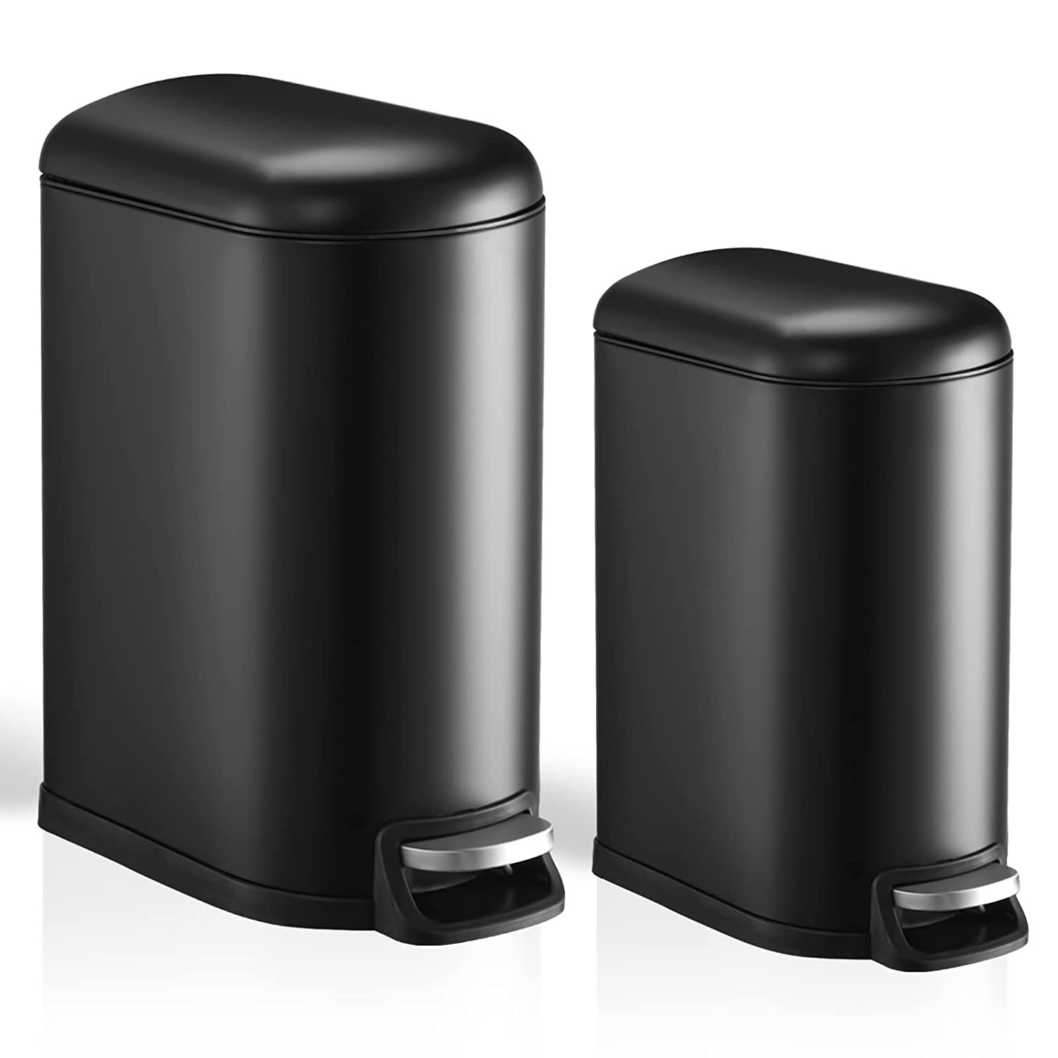 Muildier Vijandig Meerdere Bathroom Trash Can Combo Set, 10.6 Gal 40L; 2.6 Gal 10L, Steel Pedal  Kitchen Trash Can with Lid and Inner Buckets - Overstock - 37543723