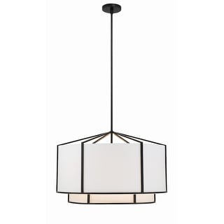 Carlyn 6 Light Black Chandelier - 28"W x 19"H