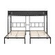 preview thumbnail 5 of 7, Twin Size Triple Bunk Bed with Breathable Fiber Covered Guardrails - Sturdy Metal Construction