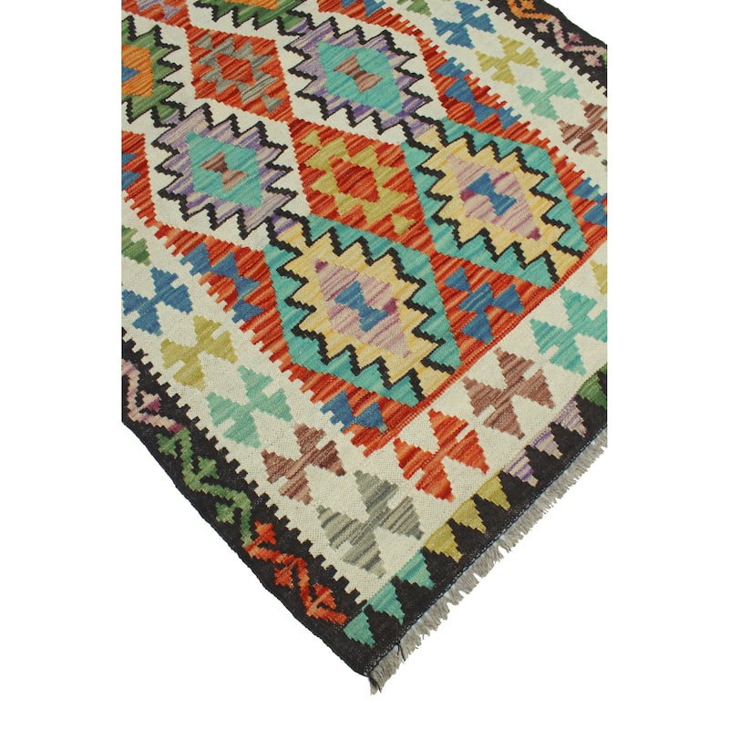 Flatweave Belgin Rust/Ivory Rug - 3'3" x 5'3"