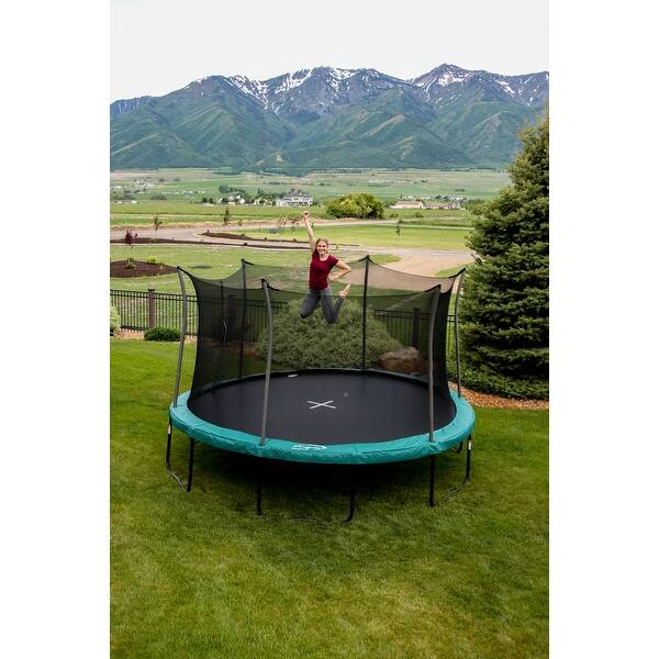 Propel 14' Round Trampoline with Safety Enclosure and Basketball Hoop