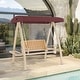 preview thumbnail 18 of 21, MCombo 2-Person Patio Swing Chair, Luxury Outdoor Swing with Wooden Finish Coated Seat, Poolside 4458 - N/A