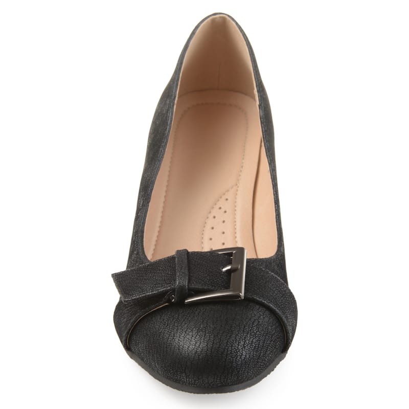 Journee Collection Women's Graysn Comfort Insole Slip On Round Toe Wedge - Medium - Black - 10