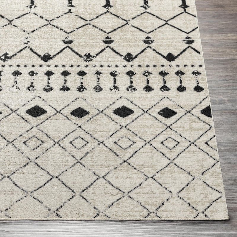 Livabliss Lavadora Bohemian Diamond Washable Area Rug