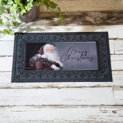 Santa in the Winter Sassafras Switch Mat - 10.24''W x 0.10''H x 22.24