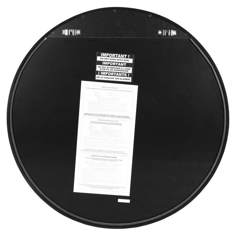 Classic Wooden Frame Farmhouse Round Wall Mirror