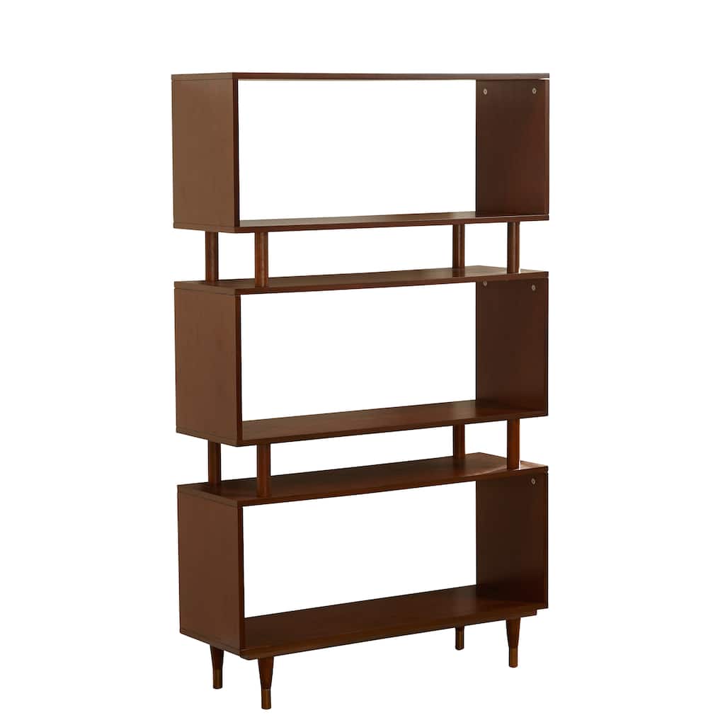 Simple Living Margo Mid-Century Modern 3-tier Bookshelf - 59.5"h x 36"w x 11.8"d
