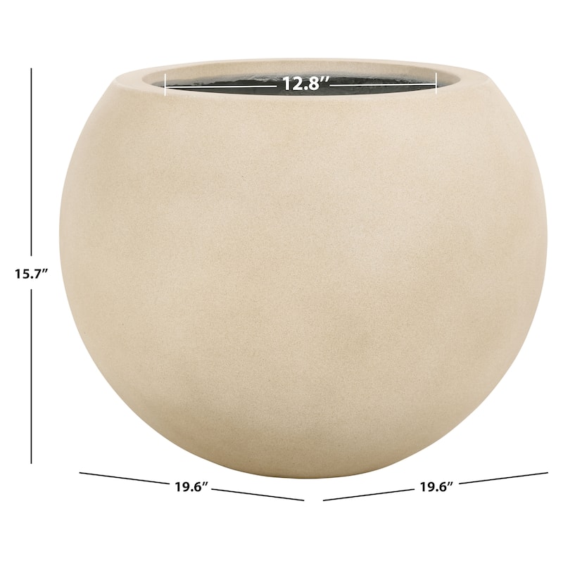 SAFAVIEH Outdoor Kenslia Black Planter.
