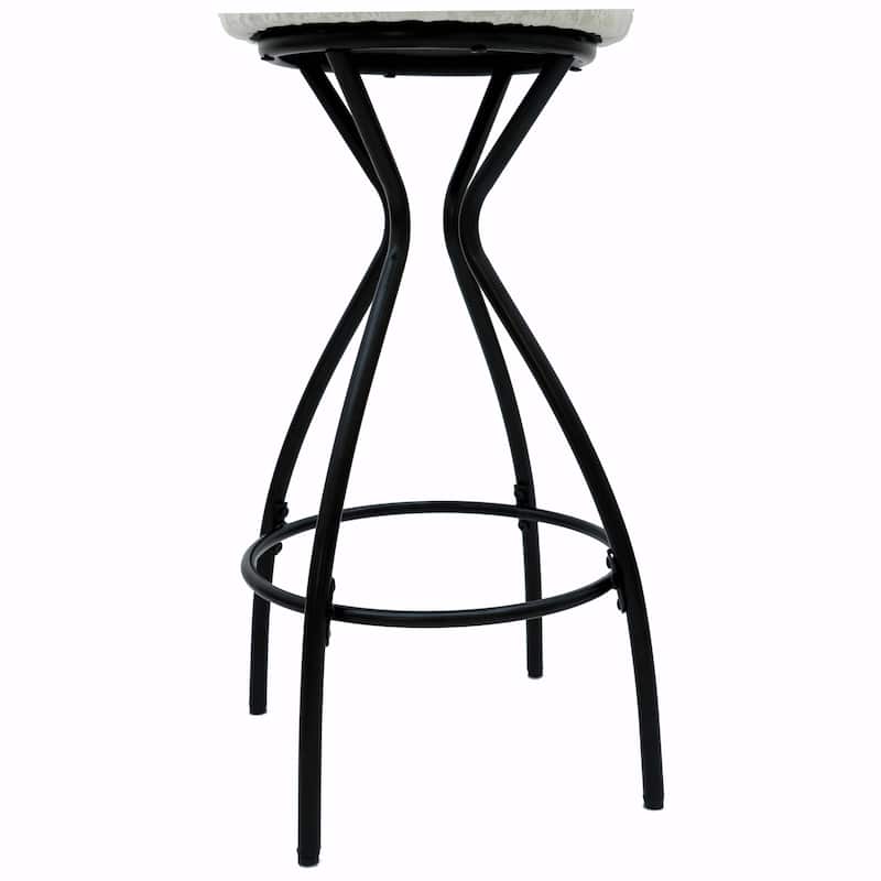 Modern Backless Bar Stools Set of 2, Round Upholstered Counter Stools