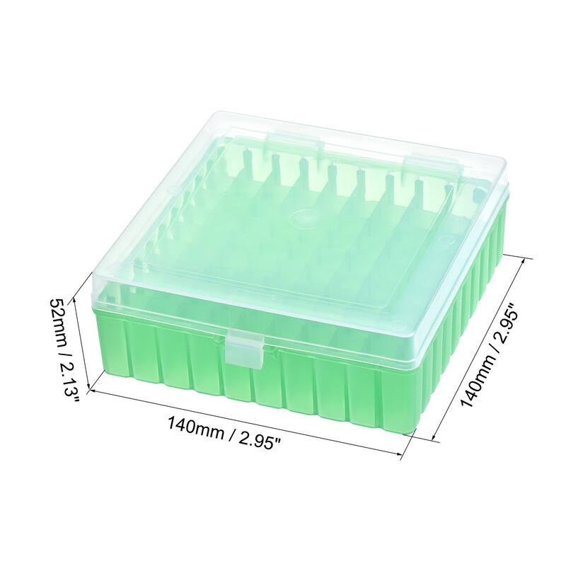 Freezer Tube Box 100 Places Rack for 1.5/1.8/2ml Microcentrifuge Tubes - Green
