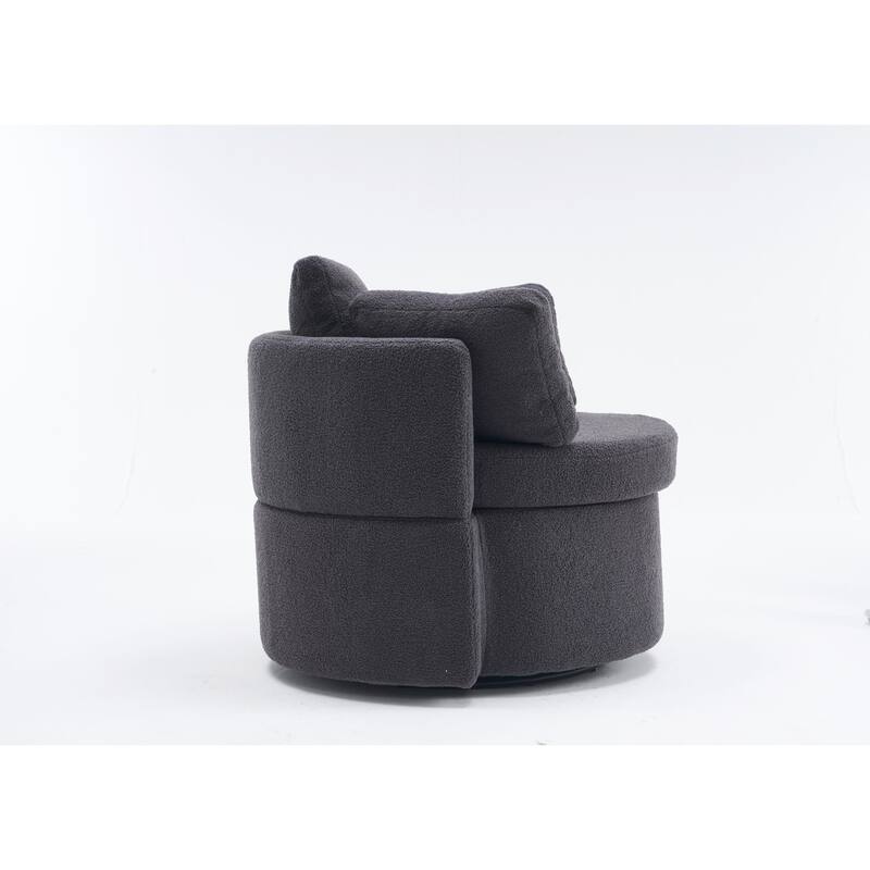 360° Swivel Chair with Storage and Throw Pillows