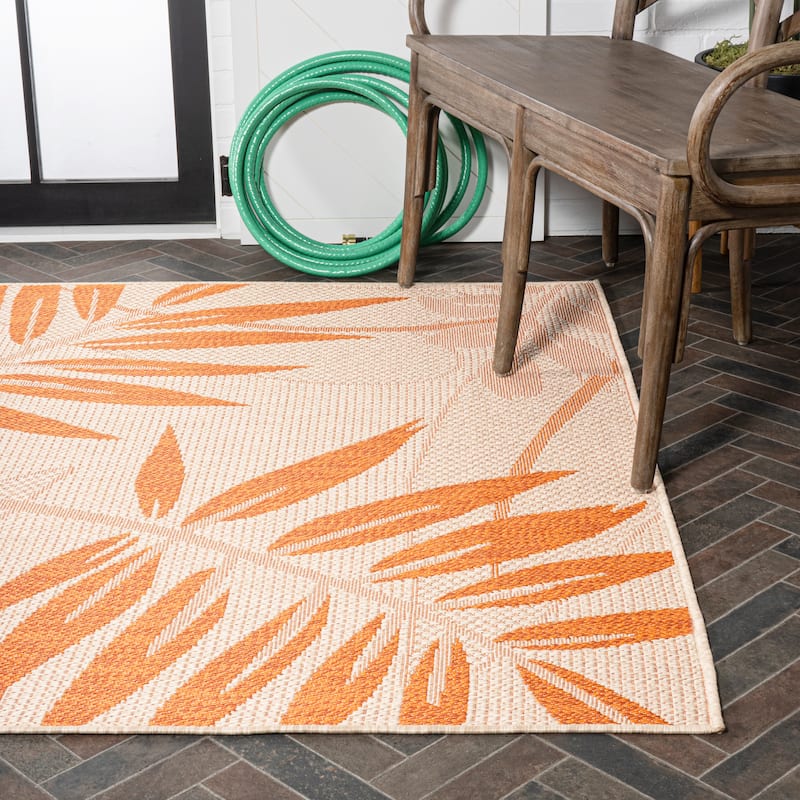 JONATHAN Y Bahamas Tropical Palm Leaf Indoor/Outdoor Area Rug