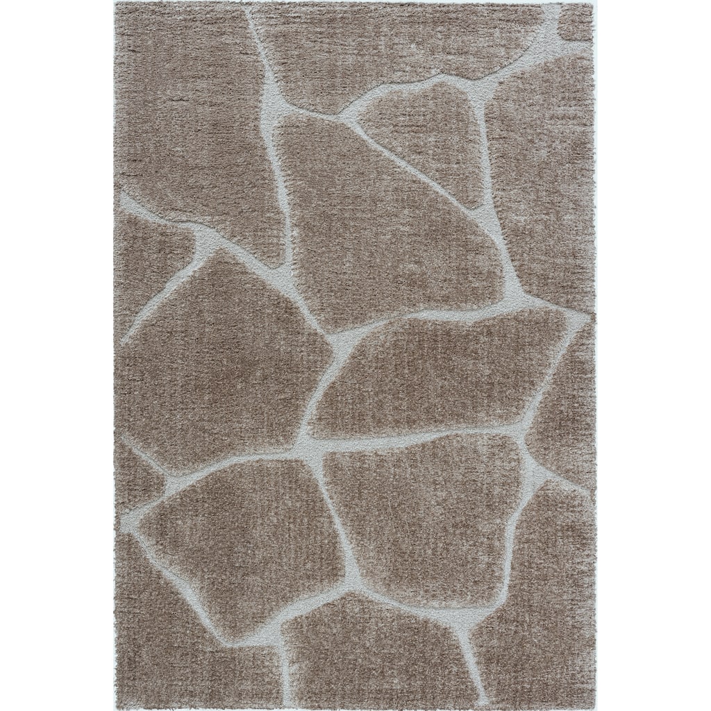 Nina Animal Chocolate and Brown Recycled Polyester Area Rug - 9' x 12'