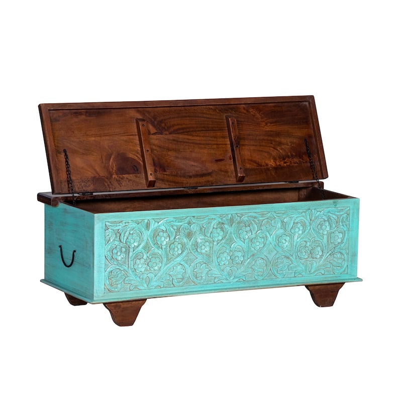 Maadze Shabby Chic 42.5 inch long Carved Storage Trunk