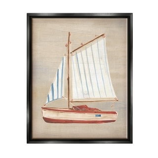 Stupell Rustic Red Sailboat Framed Floater Canvas Wall Art Design by ...