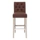 preview thumbnail 3 of 29, Carter 29" Button Tufted Bar Stool (Set of 2) Antique Gray Finish