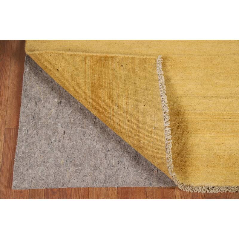 Yellow Gabbeh Oriental Runner Rug Hand-Knotted Wool Carpet - 3'4"x 6'8"