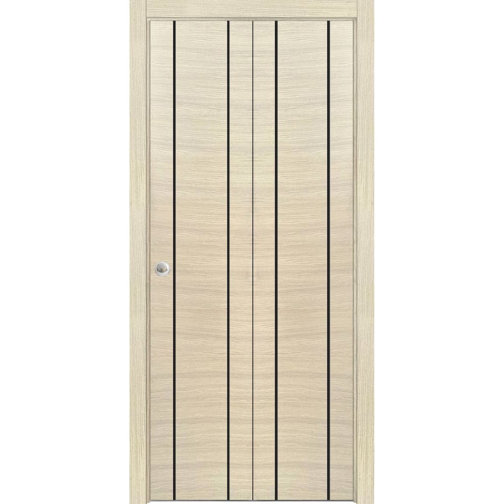 Bi-fold Doors 56 x 80 Planum 0017 Natural Veneer with Sturdy Tracks