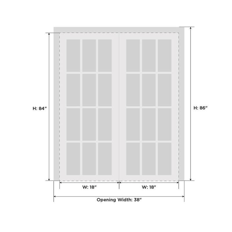 SartoDoors Quadro 4002 | Interior French Doors Double French | Solid Wood w/ Glass | Slab Only | 36x80, Oak
