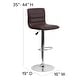 preview thumbnail 74 of 111, Modern Vinyl Stitch Back Adjustable Height Barstool - 16"W x 19"D x 35" - 44"H