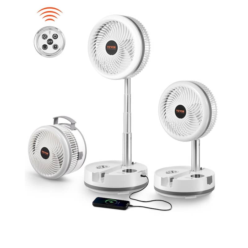 9-Speed Portable Fan with 40,000mAh Battery and Adjustable Height Remote Control for Home or Outdoor - 10.4 x 10.4 x 31.5 in