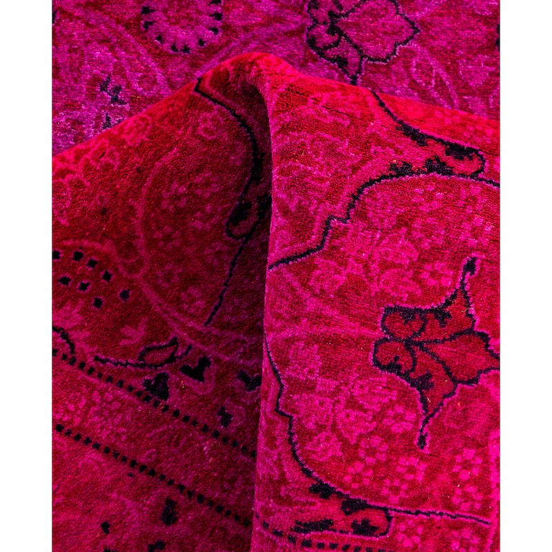 Overdyed One-of-a-Kind Hand-Knotted Runner Rug - Pink - 2' 6" x 16' 1"