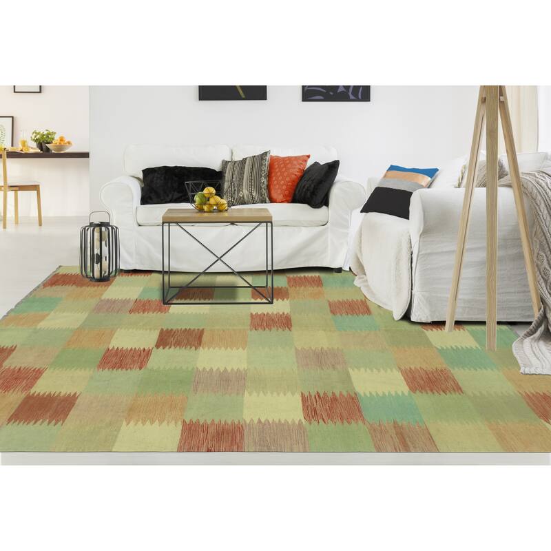 Sun Faded Flatweave Coltrane Lt. Green/Beige Rug - 7'7" x 9'9"