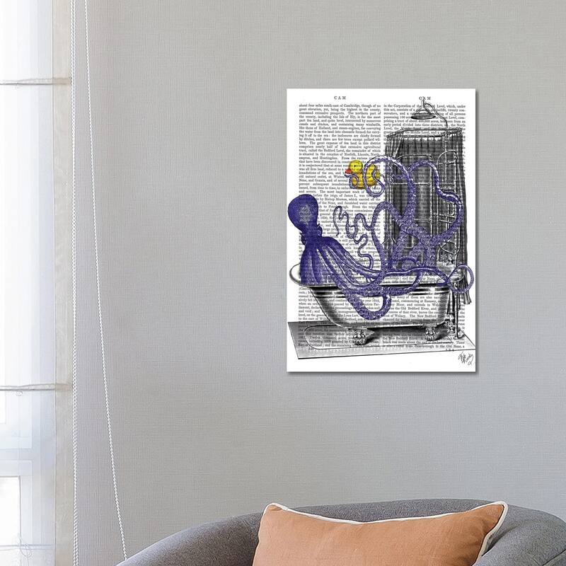iCanvas "Octopus In Bath" by Fab Funky Canvas Print - 26x18x1.5