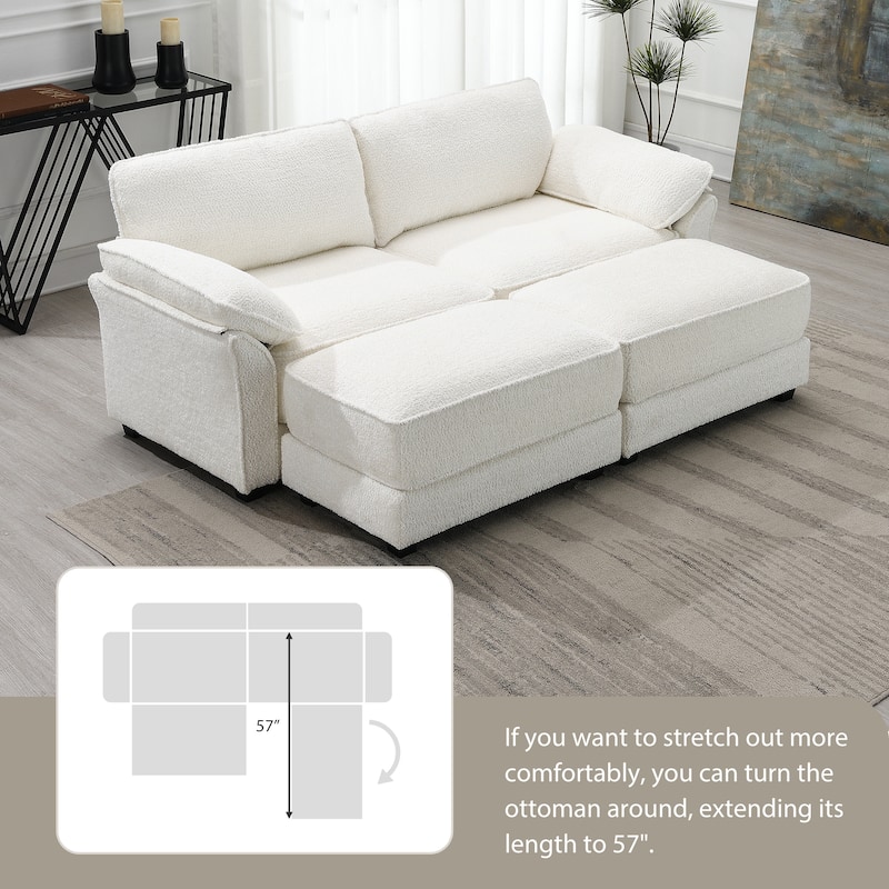 81'' Convertible 4-Seat Modular Sectional Sofa with Loveseat and Ottoman, Flexible Design for Living Room or Office