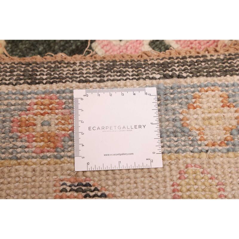 ECARPETGALLERY Hand-knotted Modern Oushak Dark Green Wool Rug - 8'8 x 11'11