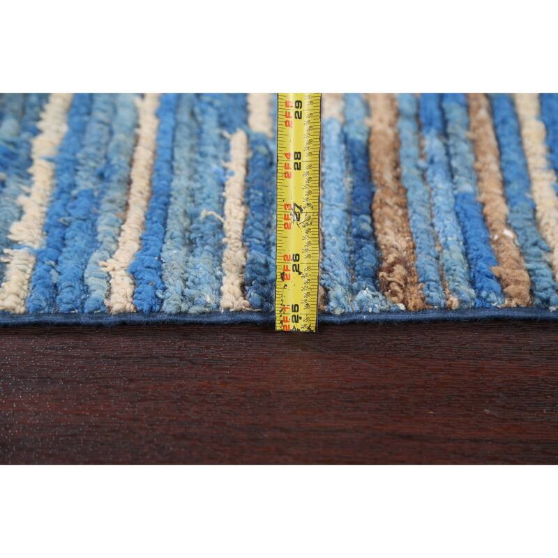 Blue Contemporary Gabbeh Kashkoli Oriental Area Rug Wool Hand-knotted - 2'9" x 4'0"