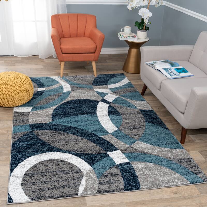 World Rug Gallery Geometric Circles Area Rug