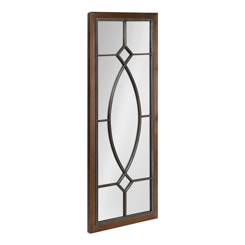 Kate and Laurel Bakersfield Wood Framed Mirror - 16x42 - Rustic Brown