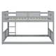 preview thumbnail 13 of 14, Low Bunk Beds Full Over Full Wood Bunk Bed Frame Floor Bunkbed for Kids Toddlers Boys Girls Teens' Bedroom Dorm