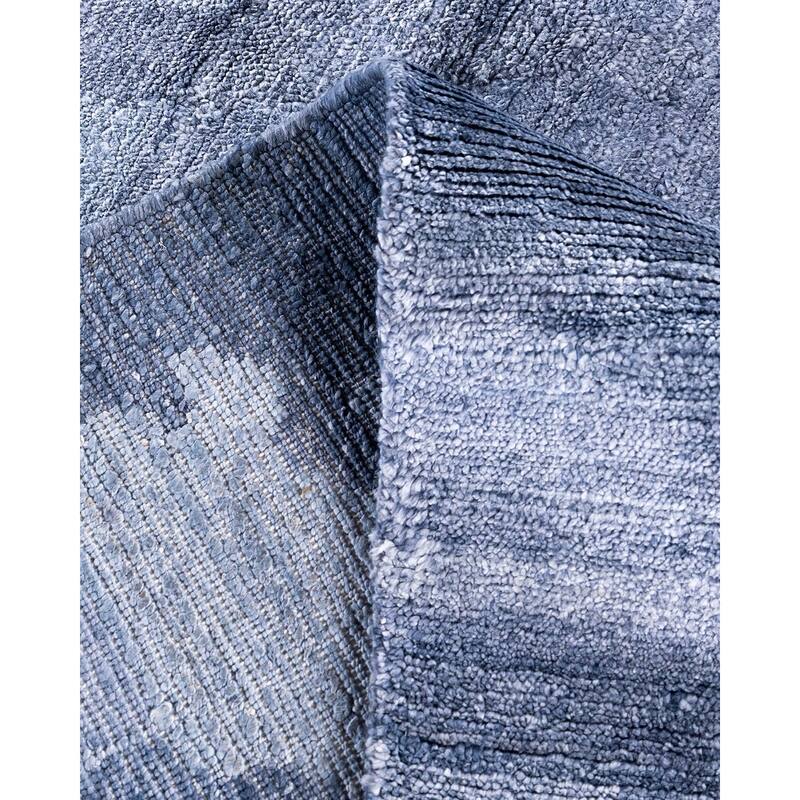 Modern One-of-a-Kind Hand-Knotted Area Rug, Blue - 9' 1" x 12' 1"