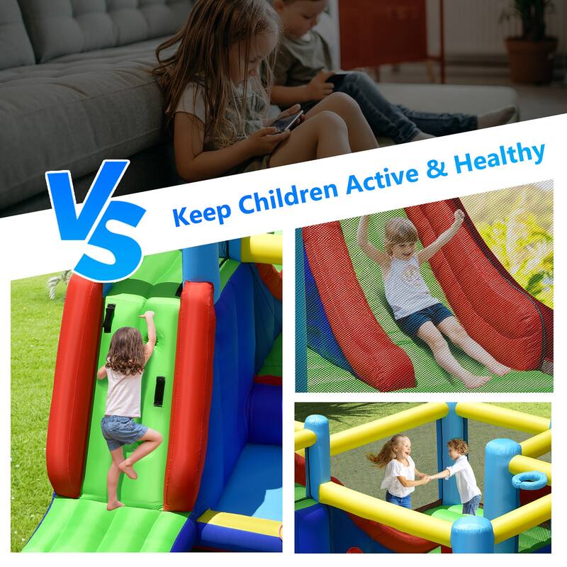 Costway Inflatable Bounce House 8-in-1 Kids Inflatable Slide Bouncer - See Details