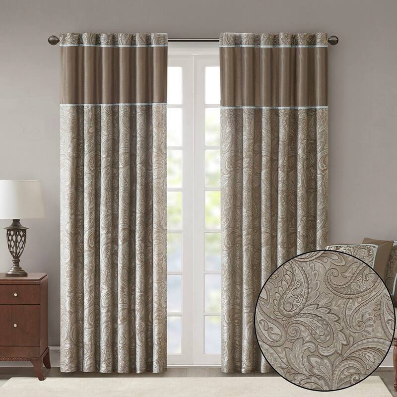 Jacquard Curtain Panel Pair(2 Pcs Window Panels) - Multi-Color - 95 Inches