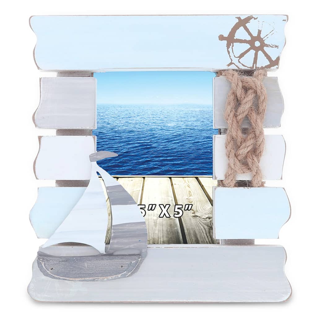 CoTa Global Moonlight Wood Nautical Picture Frame Vertical Portrait - 6.9 x 1 x 7.65 inches