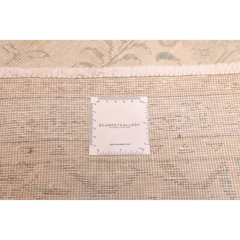 ECARPETGALLERY Hand-knotted Antalya Vintage Khaki Wool Rug - 9'8 x 12'6