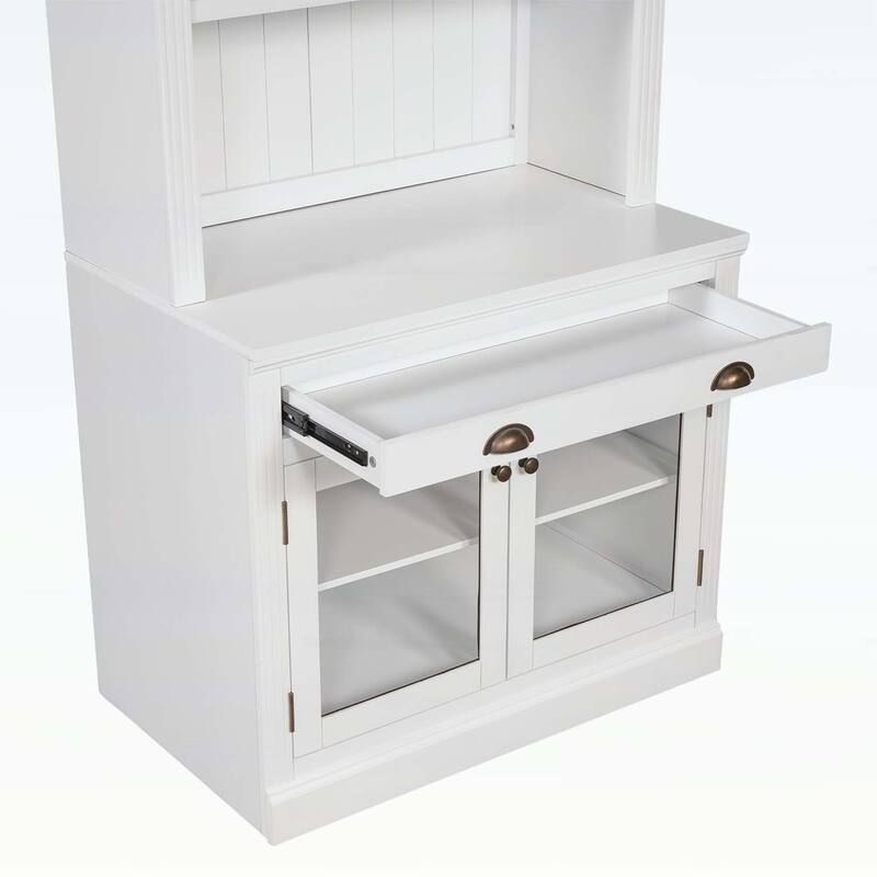 Modern Bookcase with 2 Glass Doors and 1 Drawer