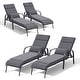 preview thumbnail 33 of 35, Outdoor Adjustable Patio Chaise Lounge Chair with Cushion Beach Poolside