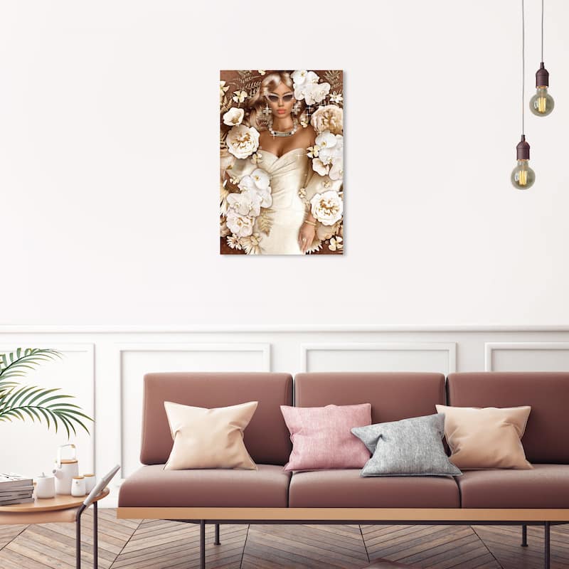 Wynwood Studio Canvas Fashion and Glam Fabulous Lady White and Cream White Glam Wall Art Canvas Print - 30 x 20