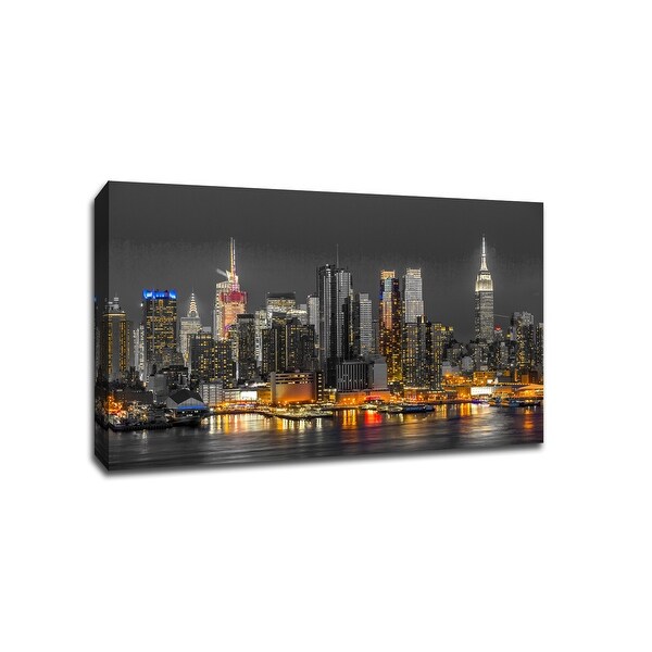 New York - Touch of Color Skylines - 36x24 Gallery Wrapped Canvas Wall Art ToC