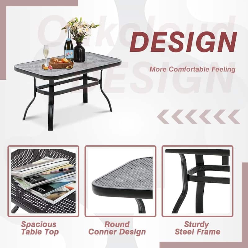 4-Piece Metal Outdoor Patio Loveseat Conversation Set
