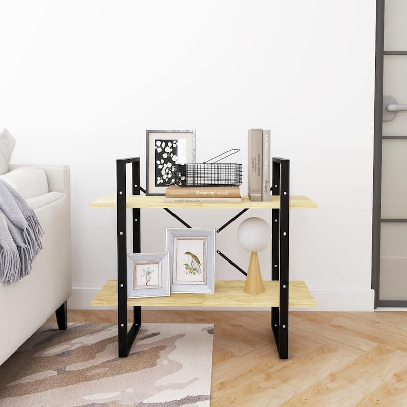vidaXL 4-Tier Book Cabinet Black 31.5"x11.8"x55.1" Solid Pine Wood