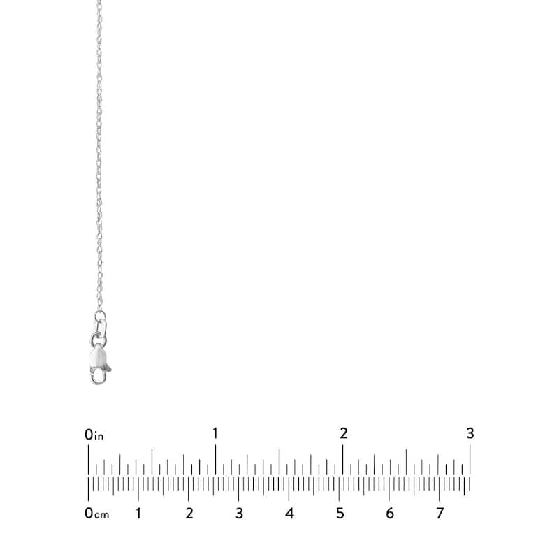 Curata 10k White Gold 1.2mm Light Weight Rope Chain Necklace (Lobster)