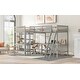 preview thumbnail 4 of 28, Wood Twin L-Shaped Loft Bed with Desks, Ladder, No Box Spring, Grey